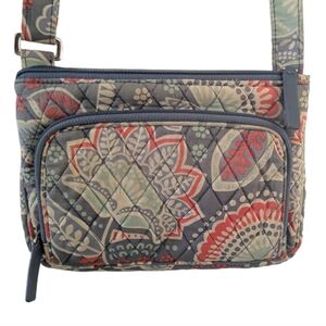 Women's Vera Bradley Gray Red Floral Quilted Crossbody Bag One Size